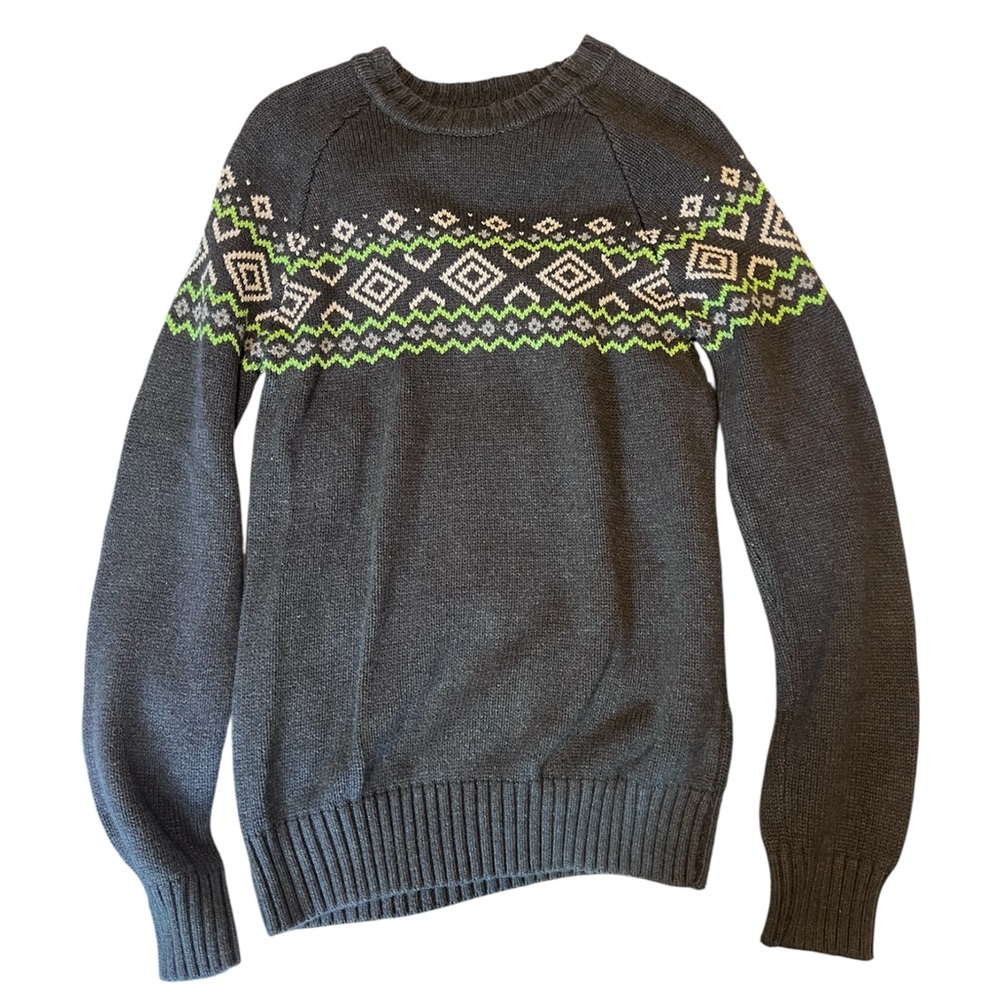 Men's Charcoal Fair Isle Sweater